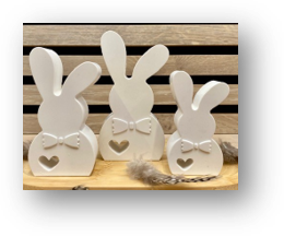 3er Set Hasen aus Raysin