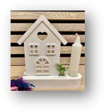 Kerzenhalter Haus aus Raysin